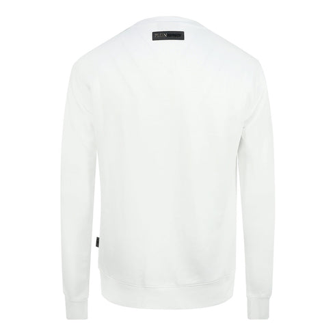 Philipp Plein Sport Blue Bold Logo White Jumper FIPS211 01 Blue